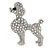 Silver Tone Clear Crystal Poodle Dog Brooch - 40mm Width