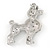 Silver Tone Clear Crystal Poodle Dog Brooch - 40mm Width - view 2