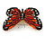 Black/ Orange/ Red/ Milky White Austrian Crystal Butterfly Brooch In Gold Tone - 50mm W - view 4