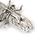 Lavender/ Purple/ Pink Enamel Austrian Crystal Dragonfly Brooch/ Pendant With Moving Tail In Silver Tone Metal - 85mm L - view 4