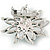 Green/ Clear Crystal Flower Corsage Brooch In Silver Tone - 55mm D - view 4