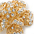 Bridal/ Wedding/ Prom 3D Clear Crystal, Filigree Flower Brooch In Gold Tone - 53mm D - view 3