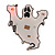 Flashing LED Blue and Red Lights Halloween Ghost Brooch - 35mm
