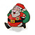 Flashing LED Lights Christmas Santa with Magnetic Closure Brooch - 35mm