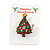 Flashing LED Lights Christmas Tree with Magnetic Closure Brooch - 30mm - view 2