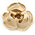 Dimensional Rose Brooch In Brushed Gold Finish - 55mm Across - view 4