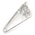 Rhodium Plated Crystal Butterfly Safety Pin Brooch - 65mm L - view 4