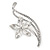 Clear CZ, Crystal Flower Brooch In Rhodium Plated Metal - 55mm Across - view 2