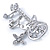 Rhodium Plated Clear Crystal Guitar with Musical Charms Brooch - 45mm Across - view 5