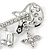 Rhodium Plated Clear Crystal Guitar with Musical Charms Brooch - 45mm Across - view 2