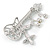 Rhodium Plated Clear Crystal Guitar with Musical Charms Brooch - 45mm Across - view 3