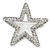 Silver Plated Clear Austrian Crystal Open Layered Star Brooch - 40mm Across - view 6
