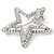 Silver Plated Clear Austrian Crystal Open Layered Star Brooch - 40mm Across - view 5