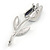 Exquisite Tulip Brooch In Rhodium Plated Metal (Blue/ Clear) - 60mm L - view 3