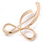 Gold Plated Bow Brooch - 60mm Across - view 2