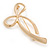 Gold Plated Bow Brooch - 60mm Across - view 3