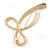 Gold Plated Bow Brooch - 60mm Across - view 4