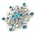 Crystal Snowflake Brooch In Rhodium Plating (Light Blue/ AB) - 52mm Across - view 2