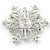 Crystal Snowflake Brooch In Rhodium Plating (Light Blue/ AB) - 52mm Across - view 4