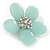 Pale Green Resin Stone Daisy Brooch - 60mm Across - view 2