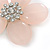 Pale Pink Quartz Stone Daisy Brooch - 60mm Across - view 3