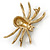 Vintage Inspired Clear Crystal Spider Brooch In Gold Tone - 55mm Across - view 2