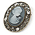 Vintage Inspired Classic Cameo Brooch In Bronze Tone - 45mm Across - view 5