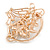 Gold Plated Basket with Crystal Flowers Brooch - 50mm L - view 4