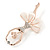 Crystal, Milky White Resin Ballerina Brooch In Gold Tone Metal - 55mm L - view 3