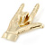 Polished Gold Plated Metal 'Rock & Roll' Brooch - 65mm L - view 2