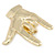 Polished Gold Plated Metal 'Rock & Roll' Brooch - 65mm L - view 3