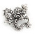 Clear Crystal Dragon with Pearl Brooch In Silver Tone - 50mm - view 5