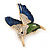 Multicoloured Crystal Hummingbird Brooch In Gold Plated Metal - 40mm - view 2