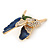 Multicoloured Crystal Hummingbird Brooch In Gold Plated Metal - 40mm - view 3