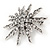 Vintage Inspired Austrian Crystal Star Brooch In Antique Silver Tone - 50mm D - view 4