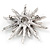 Vintage Inspired Austrian Crystal Star Brooch In Antique Silver Tone - 50mm D - view 3
