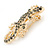 Small Grey Crystal Lizard Brooch In Gold Plated Metal - 35mm L - view 2