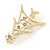 Small Contemporary Holly Jolly Christmas Tree Brooch In Gold Plating - 30mm L - view 2