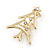 Small Contemporary Holly Jolly Christmas Tree Brooch In Gold Plating - 30mm L - view 3