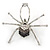 Black/ Grey/ Clear Crystal Spider Brooch In Rhodium Plated Metal - 60mm - view 6