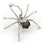 Black/ Grey/ Clear Crystal Spider Brooch In Rhodium Plated Metal - 60mm - view 7