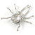Black/ Grey/ Clear Crystal Spider Brooch In Rhodium Plated Metal - 60mm - view 3