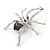 Black/ Grey/ Clear Crystal Spider Brooch In Rhodium Plated Metal - 60mm - view 5