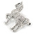 Small Clear Crystal Horse Brooch In Silver Tone Metal - 40mm - view 2