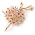 Gold Plated Multicoloured Crystal Ballerina Brooch - 55mm L - view 6