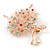 Gold Plated Multicoloured Crystal Ballerina Brooch - 55mm L - view 2