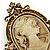 Vintage Inspired Champagne Crystal Cameo Brooch In Antique Gold Metal - 65mm - view 2