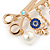 Gold Plated, Crystal, Pearl Hairdresser Charm Brooch - 45mm W - view 3