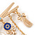 Gold Plated, Crystal, Pearl Hairdresser Charm Brooch - 45mm W - view 5