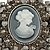Oversized Crystal Grey Cameo Brooch/ Pendant In Silver Tone - 85mm L - view 2